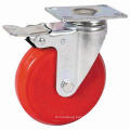 Medium duty PU caster without dust cover